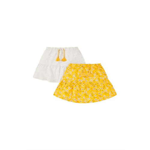 Mothercare Girls Floral Print Skirt - 2 Pack /Grey