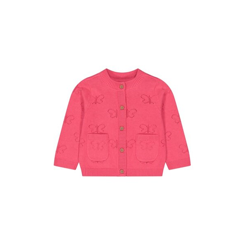 Mothercare Girls Pink Colour Fairytale Pointelle Cardigan