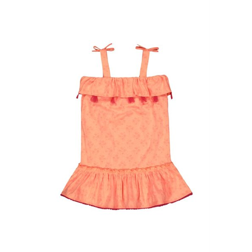 Mothercare Girls Printed Coral Tassel Dress