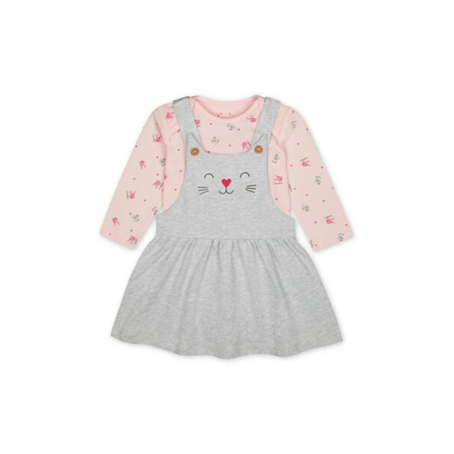 Mothercare Girls Purfect Cat Printed Pinny And Body Set