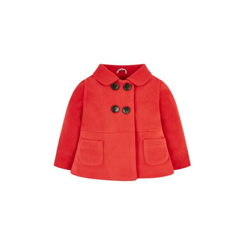 Mothercare Girls Red Colour Fleece Swing Jacket