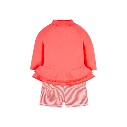 Mothercare Girls Red Sriped Swimwear