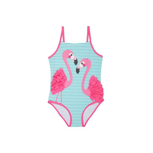 Mothercare Girls Striped Flamingo Swimwear