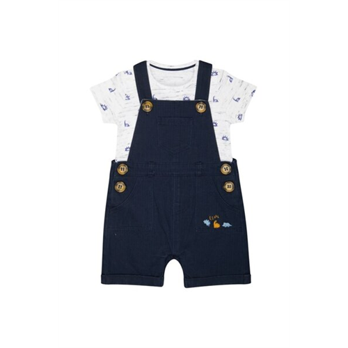 Mothercare Navy Blue Woven Bibshorts