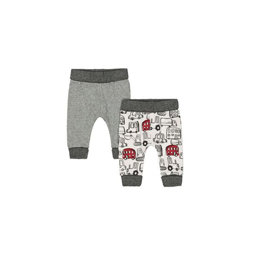 Mothercare Newborn Bus & Stripe Joggers - 2 Pack