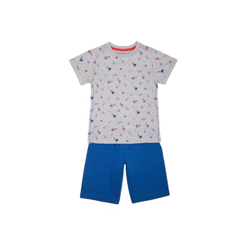 Mothercare Star Printed T-Shirt & Blue Short Set