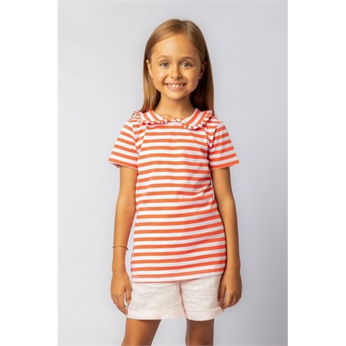 OVS Girls Orange Striped Polo