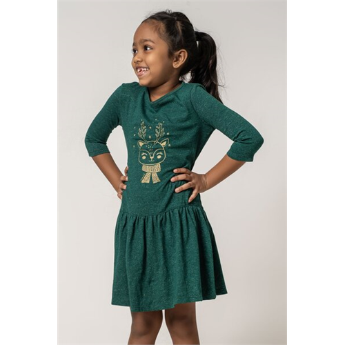 Pinkabuds Girl Green Dress