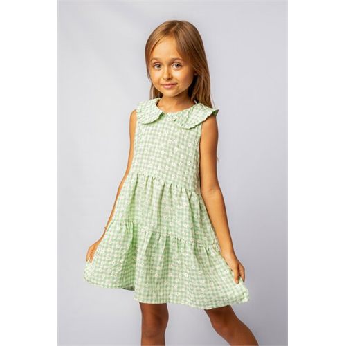 Pinkabuds Girls Green Dress