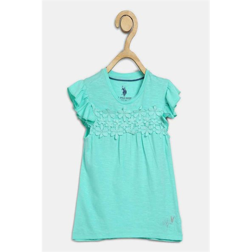 U.S. Polo Assn. Solid Colour Floral Detail Top