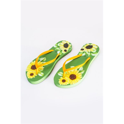 Cotton Collection Green Printed Slippers By Coco