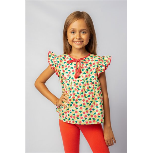 Cotton Collection Green Printed Top By Coco