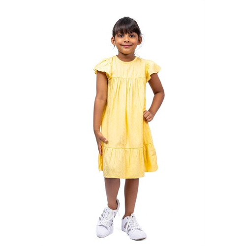 Cotton collection Light Yellow Kids Girls Dress