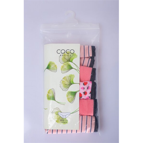 Cotton Collection Strawberry & Stripe Combo Panty Packs By Coco