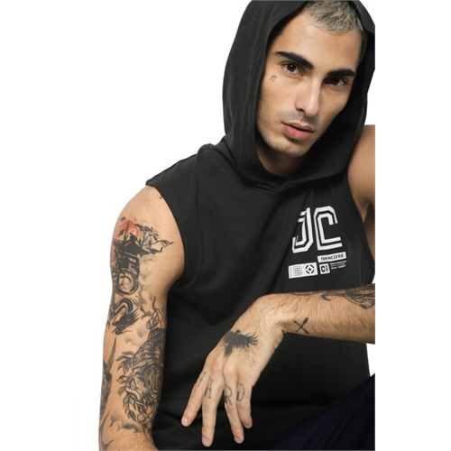 Jack & Jones Solid Color Sleeveless Hoodie T-Shirt