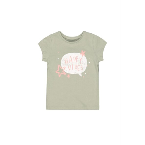 Mothercare Girls Grey Colour Fairytale Sage Happy Vibes T-shirt