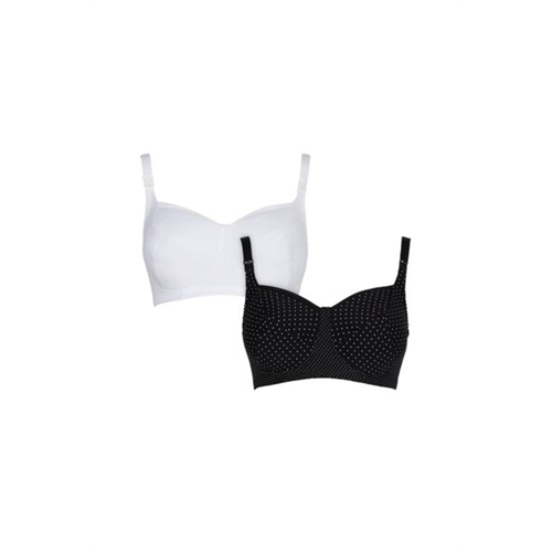 Mothercare Mini Spot And White Soft Cup Nursing Bras - 2 Pack