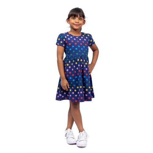 Odel Kids Girls Navy AOP Dress
