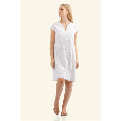 Odel White Floral Emroidered Dress