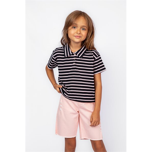 Pinkabelle Girls Stripe Printed Polos