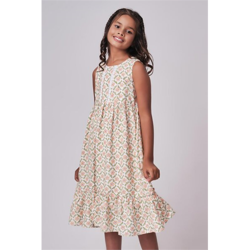 Pinkabelle Girl White Aop Dress