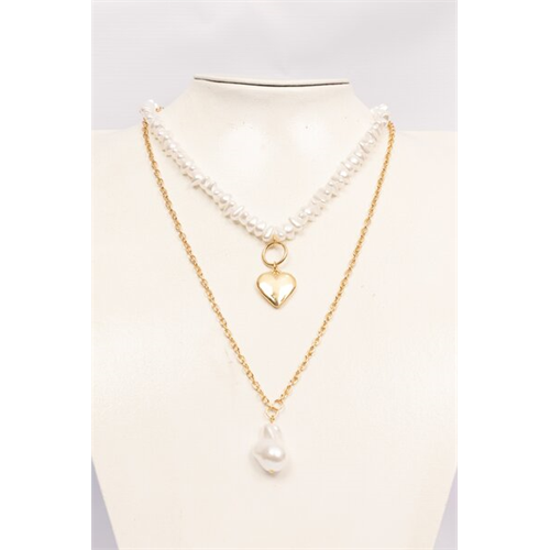 Backstage Gold And Pearl Layered Necklace