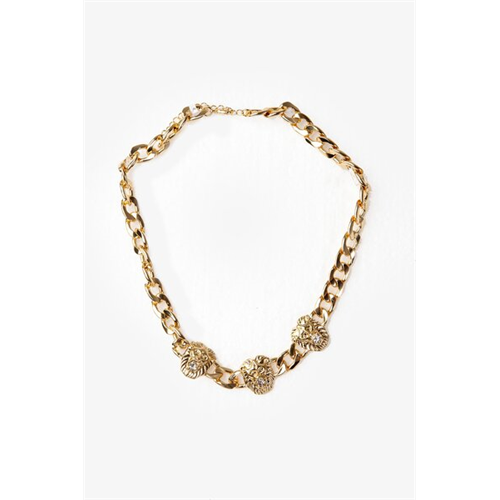 Backstage Gold Lion Charm Detailed Choker Necklace