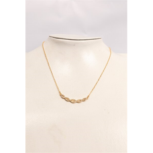 Backstage Gold Stone Detailed Pendent Necklace