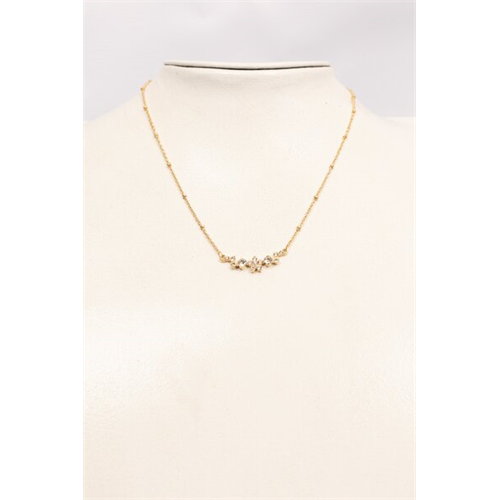 Backstage Gold Stone Detailed Pendent Necklace