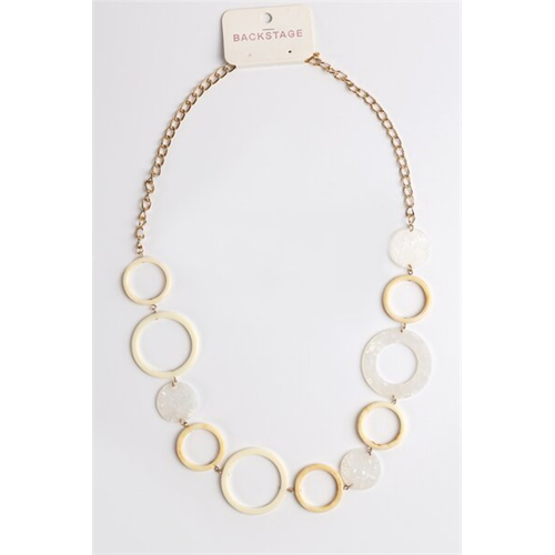 Backstage Loop White & Gold Necklace