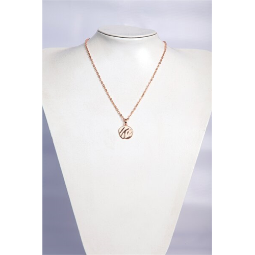 Backstage Rose Gold Textured Pendant Detailed Necklaces