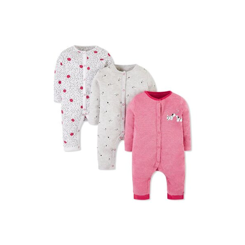 Mothercare Girls Spotty Sleepsuits 3 Pack