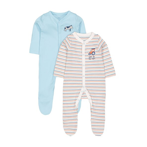 Mothercare Boys Farm Bodysuits - 2 Pack