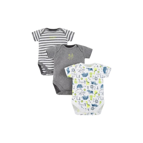 Mothercare Baby Happy Animals Bodysuits - 3 Pack