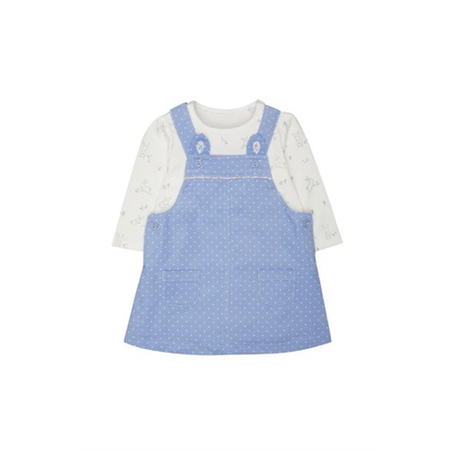 Mothercare Baby Spotty Pinny And Bodysuit Set