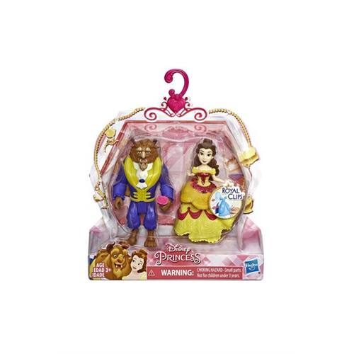 Hasbro Disney Princess Belle And Beast Collectible Dolls With One-Clip Outfit