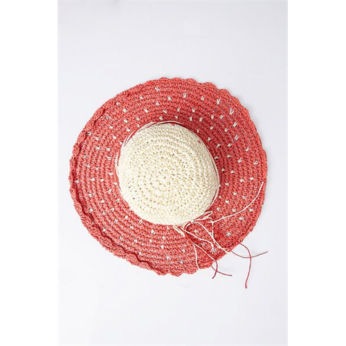 Odel Large Red And Nude Combi Beach Hat