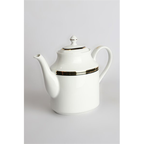 Odel Black Gold Lines On White base Ceramic Tea Pot