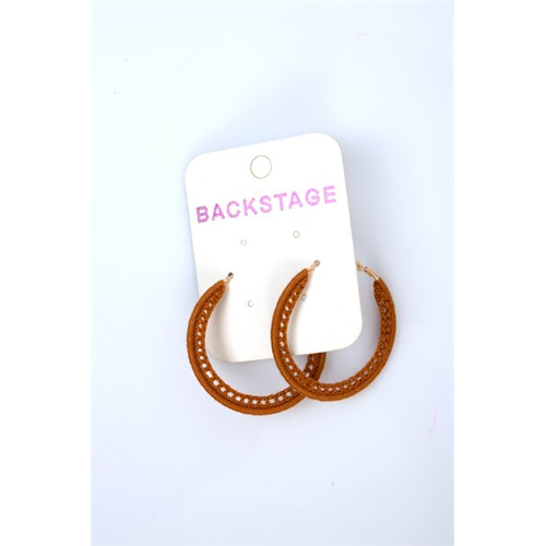 Backstage Caramel Circle Hoop Crochet Earrings