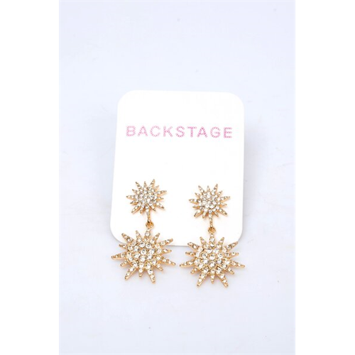 Backstage Gold Stone Detailed Drop Earrings