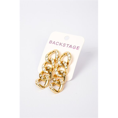 Backstage Gold Stone Detailed Earrings