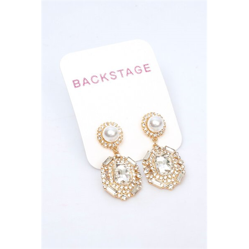 Backstage Gold Stone Drop Earrings