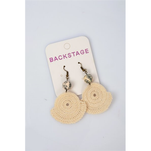Backstage Ivory Half Circle Chrochet Earrings