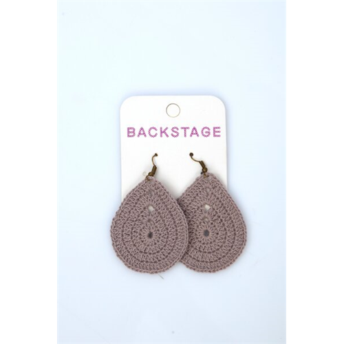 Backstage Lilac Teardrop Crochet Earrings