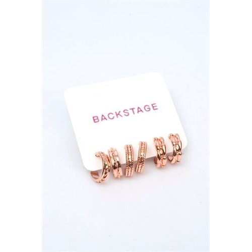 Backstage Rose Gold Set Of Earrings