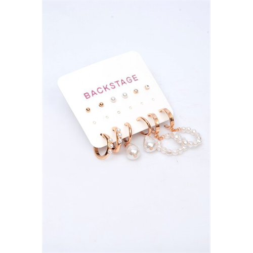 Backstage Rose Gold Set Of Earrings