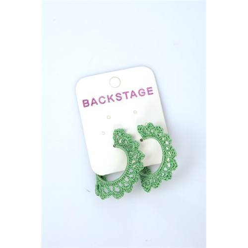 Backstage Sage Cathedral Hoop Crochet Earrings