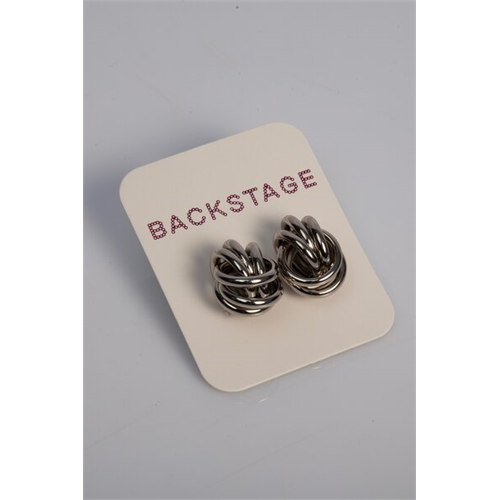 Backstage Silver Chunky Stud Earrings