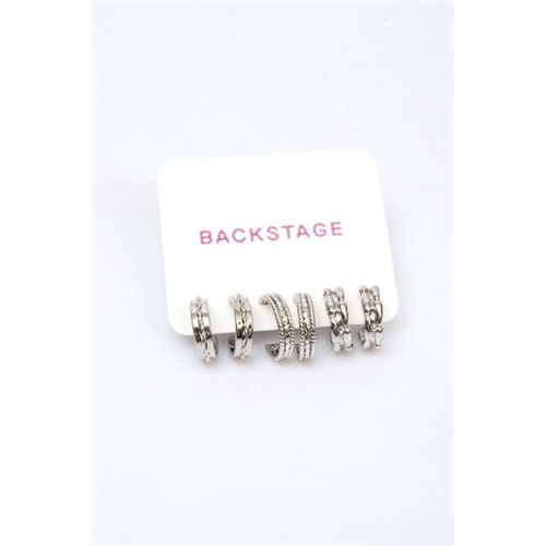 Backstage Silver Set Of Earrings