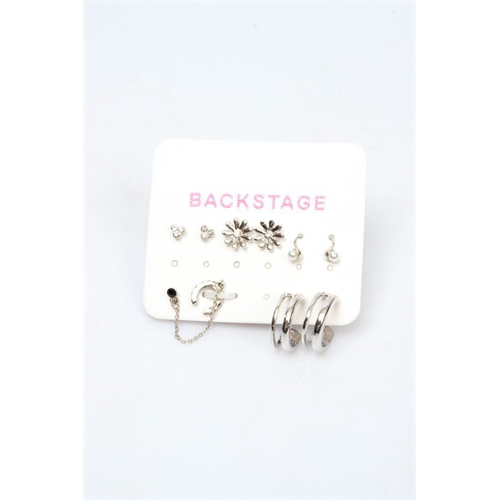 Backstage Silver Set Of Earrings